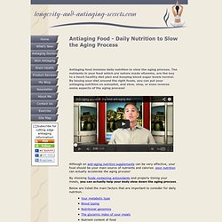 Antiaging Food for Health and Longevity