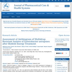 Assessment of Enterobacter aerogenes Isolates after Biofield Treatment