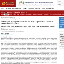 Antibiogram Typing of Biofield Energy Treated Staphylococcus Species