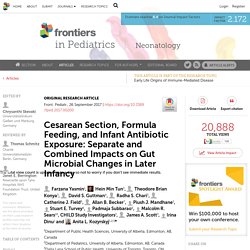 Cesarean Section, Formula Feeding, and Infant Antibiotic Exposure: Separate and Combined Impacts on Gut Microbial Changes in Later Infancy