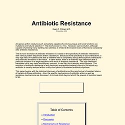 Antibiotic Resistance and Evolution