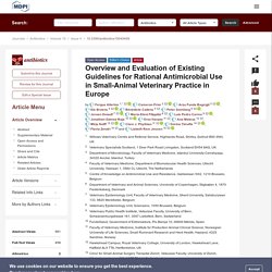 ANTIBIOTICS 09/04/21 Overview and Evaluation of Existing Guidelines for Rational Antimicrobial Use in Small-Animal Veterinary Practice in Europe
