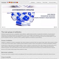 The main groups of antibiotics @ Antibiotics online pharmacy, buy antibiotics online without prescription