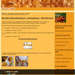 Bactéricide/antibiotique, antiseptique, désinfectant - Le Miel