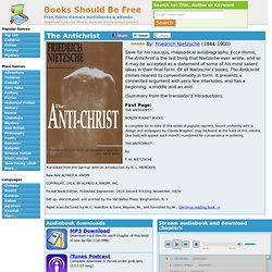 The Antichrist by Friedrich Nietzsche