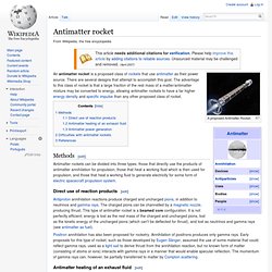 Antimatter rocket