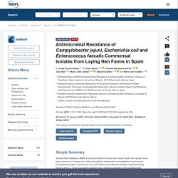 ANIMALS 29/04/21 Antimicrobial Resistance of Campylobacter jejuni, Escherichia coli and Enterococcus faecalis Commensal Isolates from Laying Hen Farms in Spain