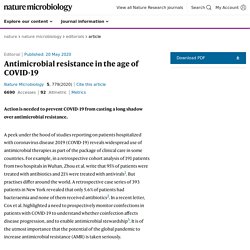 NATURE 20/05/20 Antimicrobial resistance in the age of COVID-19