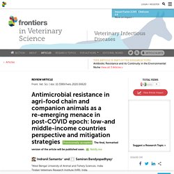 FRONT. VET. SCI. 30/07/20 Antimicrobial resistance in agri-food chain and companion animals as a re-emerging menace in post-COVID epoch: low-and middle-income countries perspective and mitigation strategies