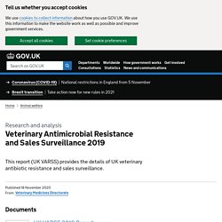 GOV_UK 18/11/20 Veterinary Antimicrobial Resistance and Sales Surveillance 2019
