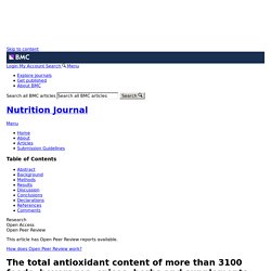 The total antioxidant content of more than 3100 foods, beverages, spices, herbs and supplements used worldwide