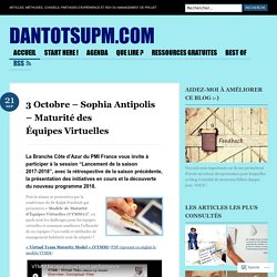 3 Octobre – Sophia Antipolis – Maturité des Équipes Virtuelles