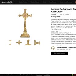 Antique Gorham and Co. Brass and Jeweled Altar Cross