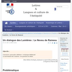 Lettres & Langues et culture de l’Antiquité - Un dialogue des Lumières : Le Neveu de Rameau