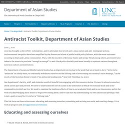 Antiracist Toolkit, Department of Asian Studies
