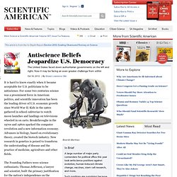 Antiscience Beliefs Jeopardize U.S. Democracy
