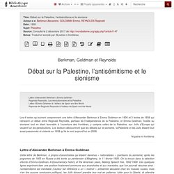 Emma Goldman sur la Palestine, l’antisémitisme et le sionisme