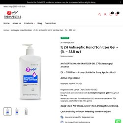 1L ZH Antiseptic Hand Sanitizer Gel – (1L – 33.8 oz) - ZH Therapeutics