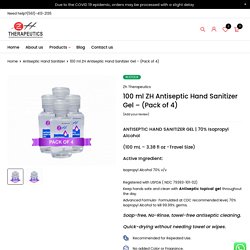 100 ml ZH Antiseptic Hand Sanitizer Gel – (Pack of 4) - ZH Therapeutics