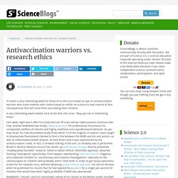Antivaccination warriors vs. research ethics