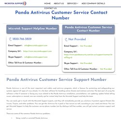 Panda Antivirus Customer Service Contact Number