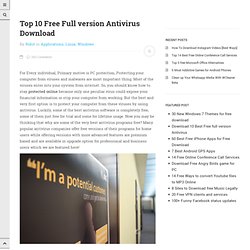 Top 10 Free Full version Antivirus Download