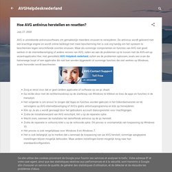 Hoe AVG antivirus herstellen en resetten?