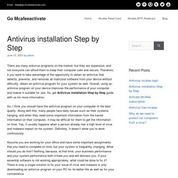 Antivirus Installation Step by Step for PC