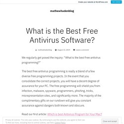 What is the Best Free Antivirus Software?