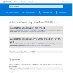 Antivirus software may cause Event ID 2011