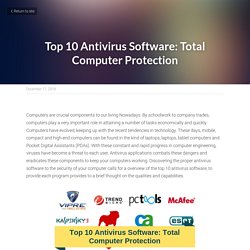 Top 10 Antivirus Software: Total Computer Protection