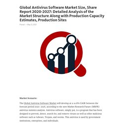 Global Antivirus Software Market Size, Share Report 2020-2027: Detailed Analysis of the Market Structure Along with Production Capacity Estimates, Production Sites – Telegraph