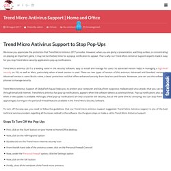 Trend Micro Antivirus Support