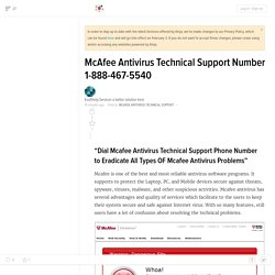 McAfee Antivirus Technical Support Number 1-888-467-5540