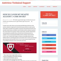 Antivirus Technical Support : How Do I Login My McAfee Account