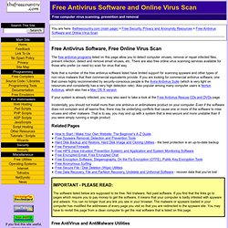 Free AntiVirus Software and Free Online Virus Scanning Services
