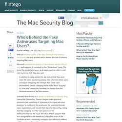 Who’s Behind the Fake Antiviruses Targeting Mac Users?