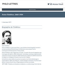 Anton Tchékhov : Biographie et principales caractéristiques de son oeuvre - philo-lettres.fr