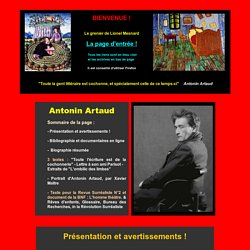 Antonin Artaud, vie et oeuvre