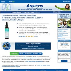 Anxietin™ Official Site - Natural Medicine for Anxiety and Panic Relief