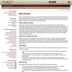 Math Anxiety : Counseling Center : Texas State University