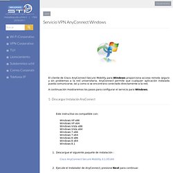 Servicio VPN AnyConnect Windows - Soporte - Universidad de Chile