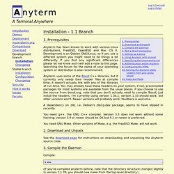 Anyterm - Installation - 1.1 Branch