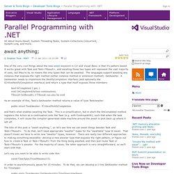 await anything; - .NET Parallel Programming