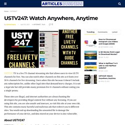 USTV247: Watch Anywhere, Anytime - ArticlesBusiness