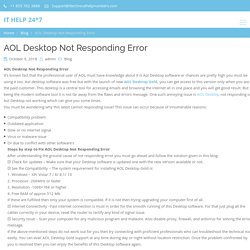AOL Desktop Not Responding Error