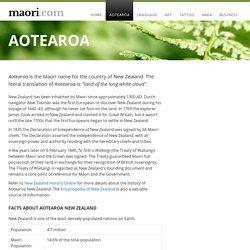 Aotearoa - The Maori Name for New Zealand