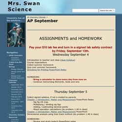 AP September - Mrs. Swan Science