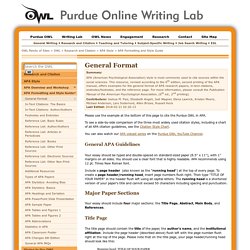 APA Formatting and Style Guide