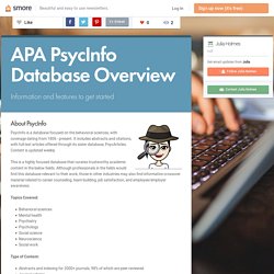 APA PsycInfo Database Overview (Julia)